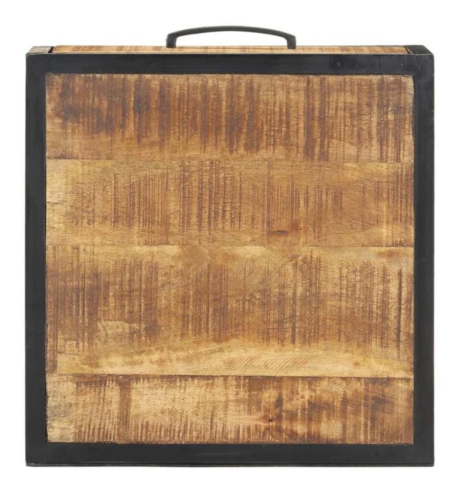 Nachttisch 40x40x35 cm Raues Mangoholz