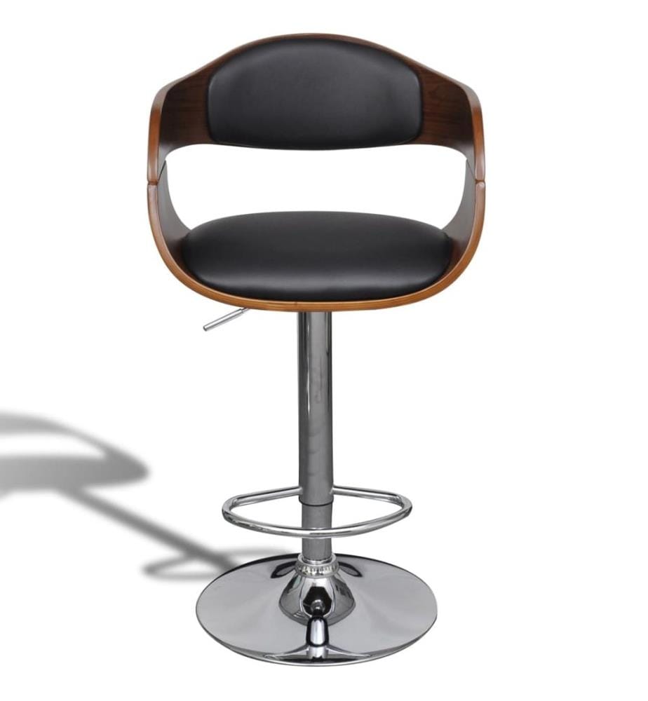 Barhocker 2 Stk. Schwarz Bugholz und Kunstleder