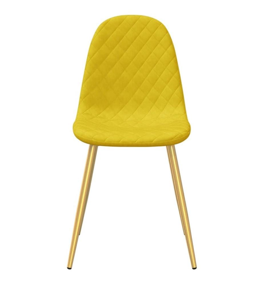 Chaises à manger lot de 6 Jaune moutarde Velours