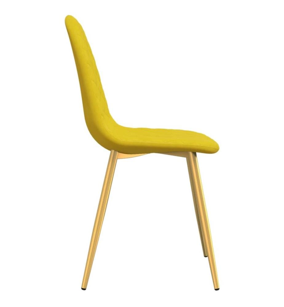 Chaises à manger lot de 6 Jaune moutarde Velours