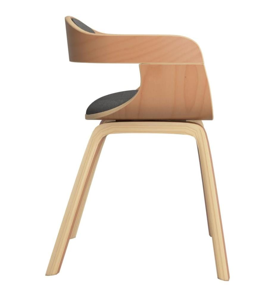 Chaise à manger Gris clair Bois courbé et tissu