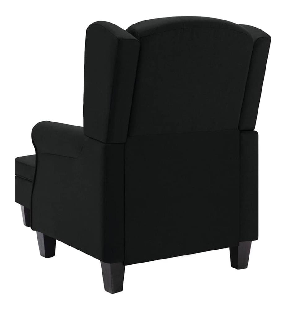 Sessel mit Fusshocker Schwarz Stoff