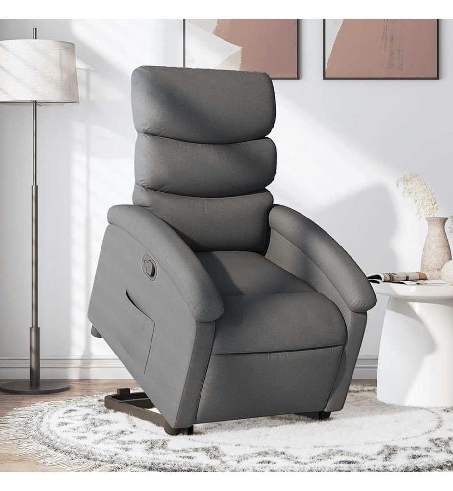 Relaxsessel mit Aufstehhilfe Dunkelgrau Stoff