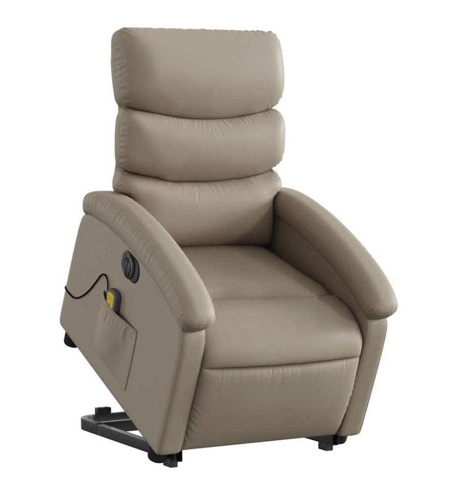 Massagesessel mit Aufstehhilfe Elektrisch Cappuccino Kunstleder