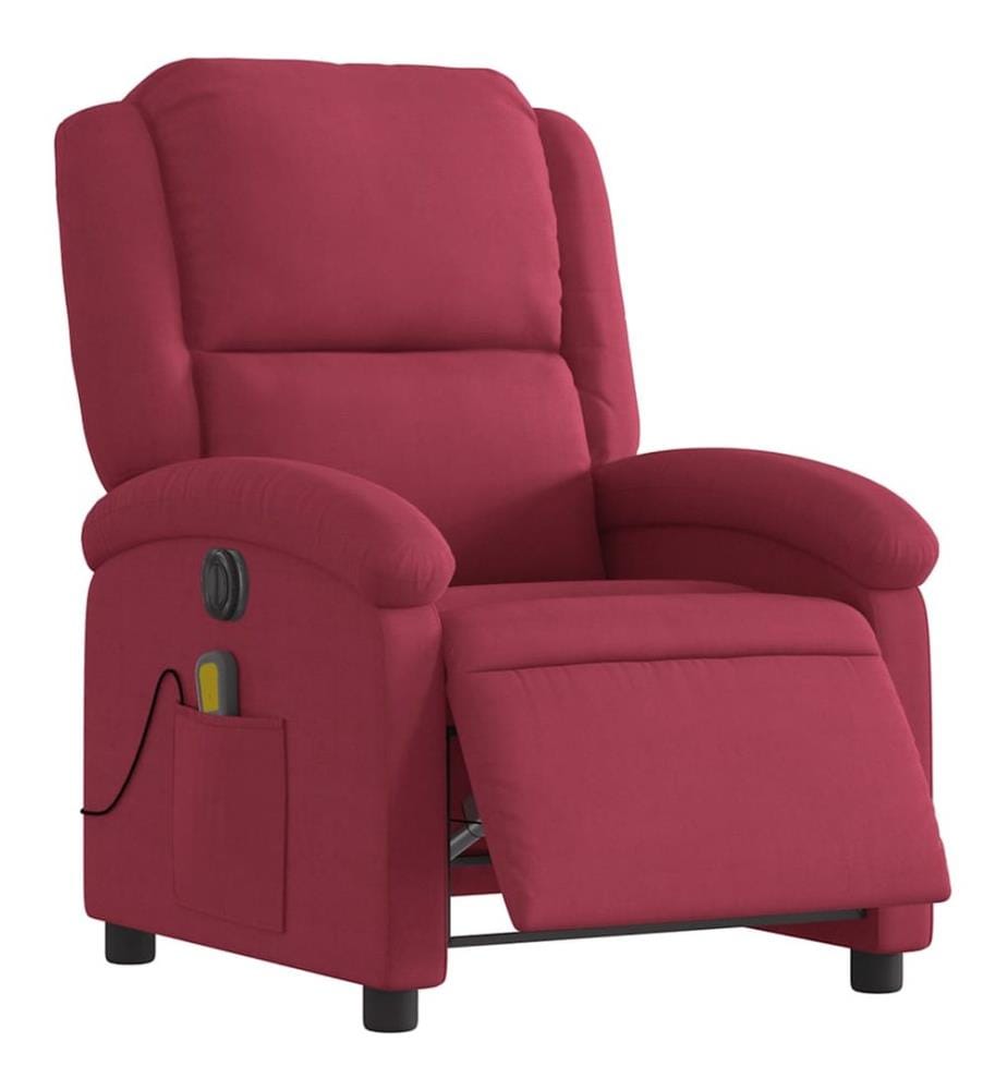 Fauteuil inclinable massage électrique rouge bordeaux velours