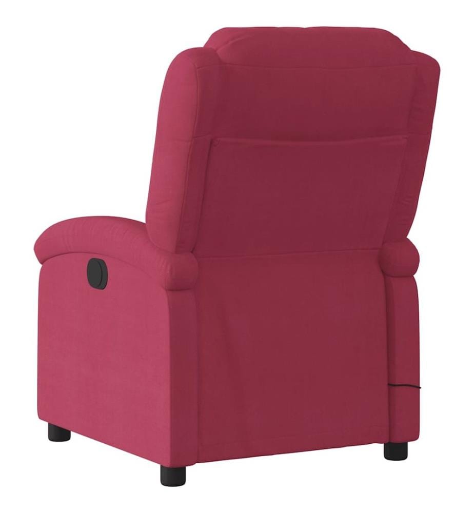 Fauteuil inclinable massage électrique rouge bordeaux velours