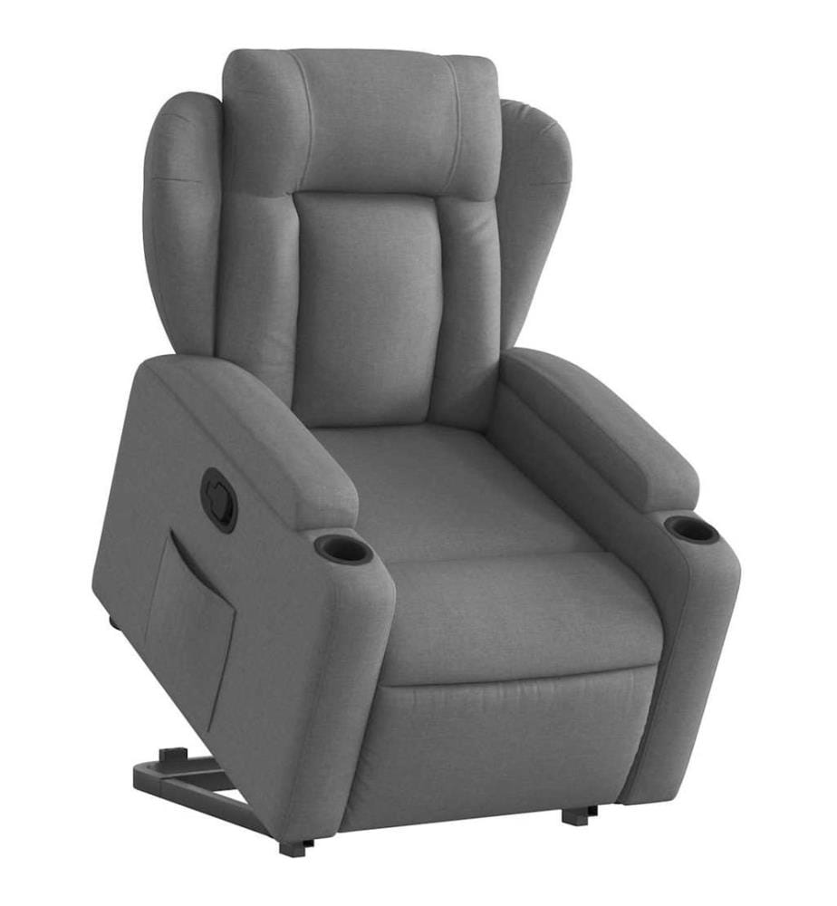 Relaxsessel mit Aufstehhilfe Dunkelgrau Stoff