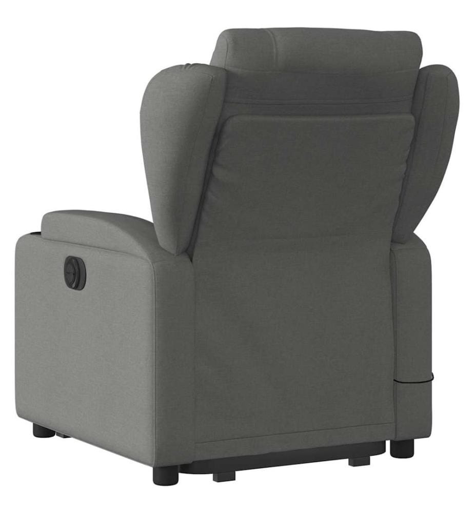 Elektrischer Massagesessel mit Aufstehhilfe Dunkelgrau Stoff