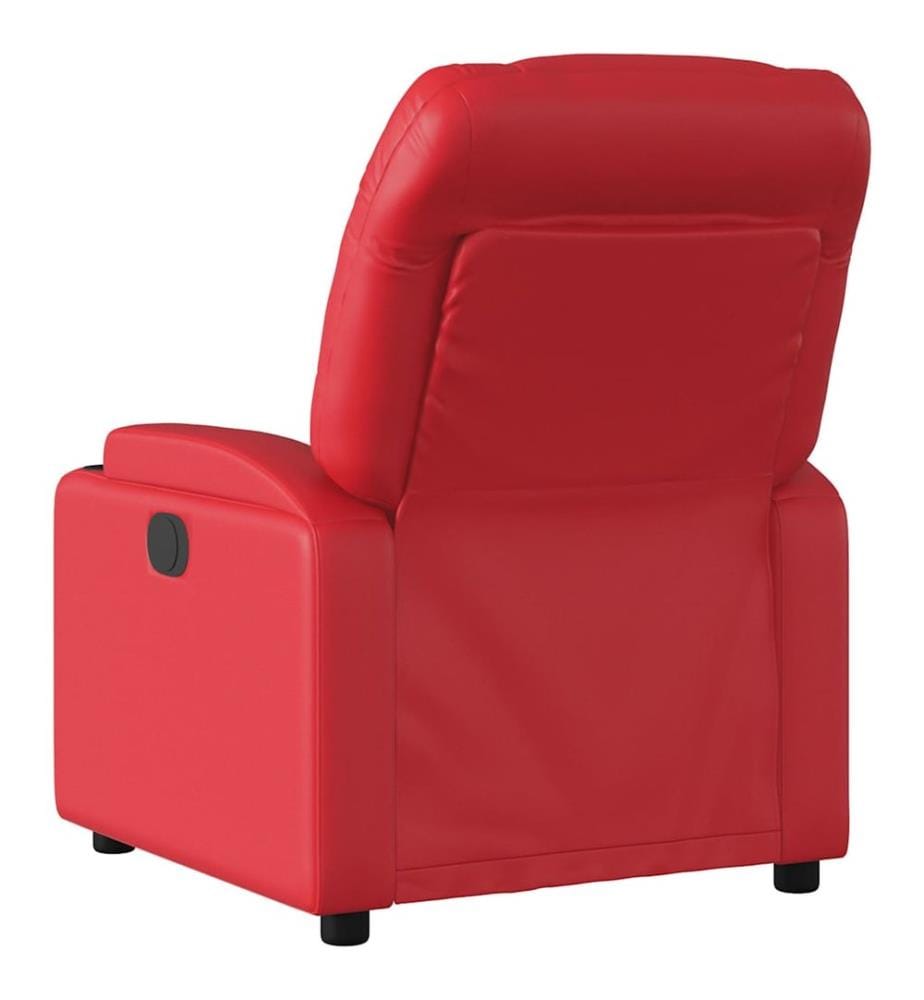 Fauteuil de massage inclinable électrique rouge similicuir