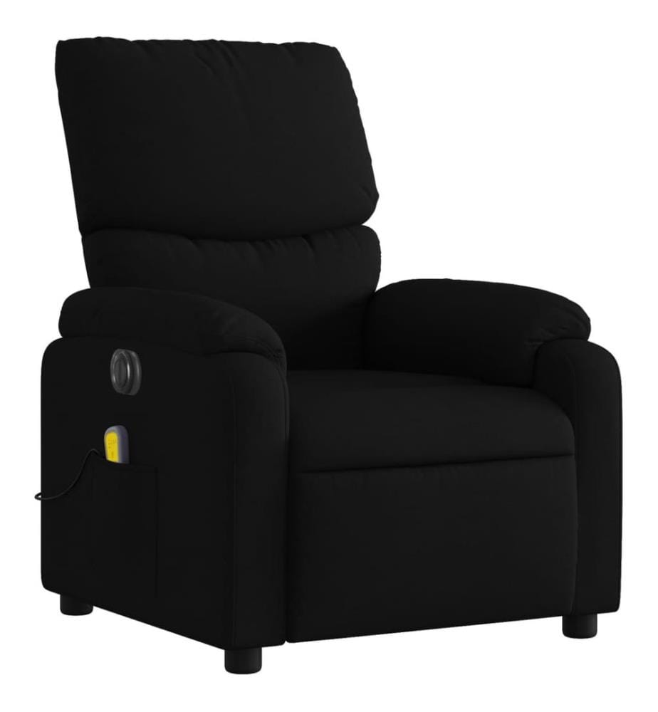 Fauteuil de massage inclinable électrique Noir Tissu