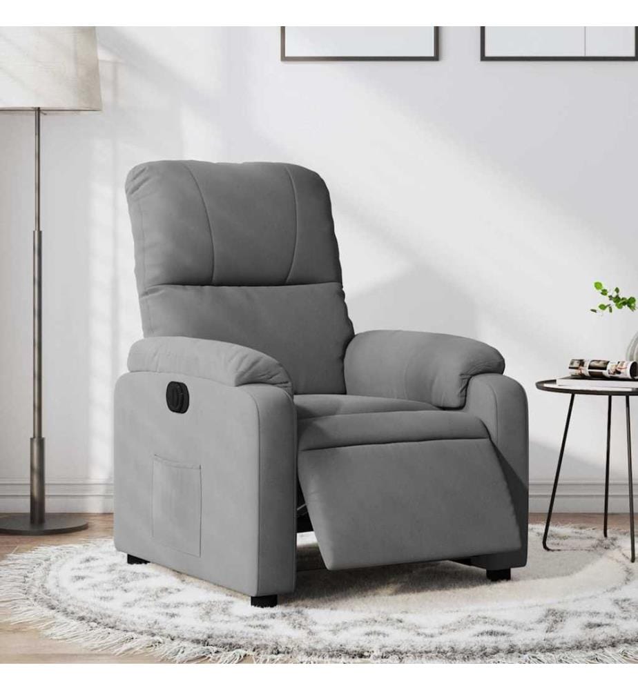 Relaxsessel Elektrisch Dunkelgrau Mikrofasergewebe