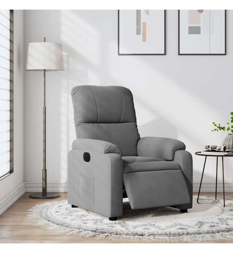 Relaxsessel Elektrisch Dunkelgrau Mikrofasergewebe
