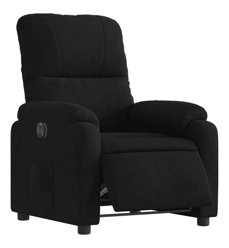 Fauteuil inclinable électrique noir tissu microfibre