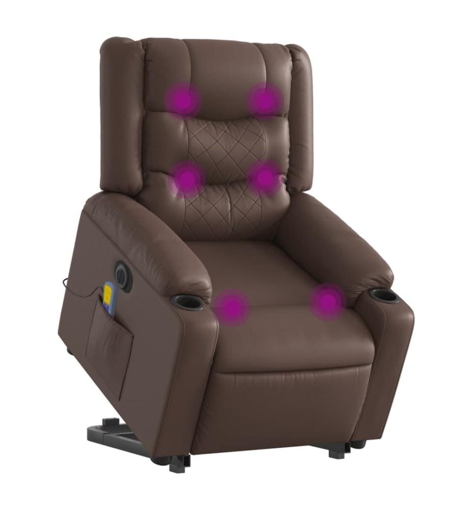 Fauteuil inclinable de massage électrique gris similicuir