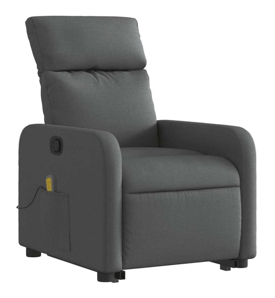 Fauteuil de massage inclinable Gris foncé Tissu