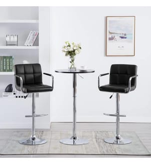 Tabourets de bar lot de 2 noir similicuir