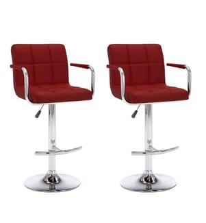 Tabourets de bar lot de 2 rouge bordeaux similicuir