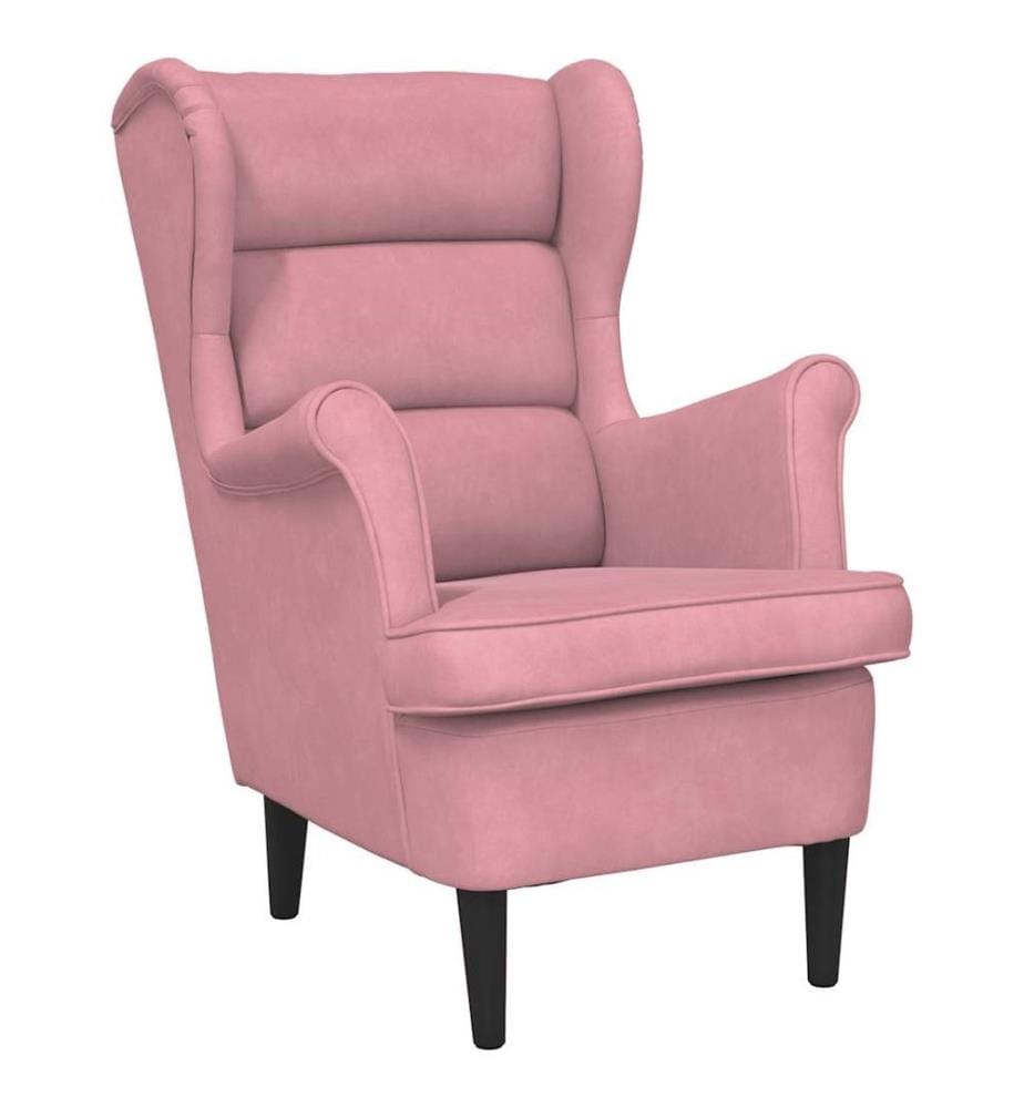 Fauteuil rose velours