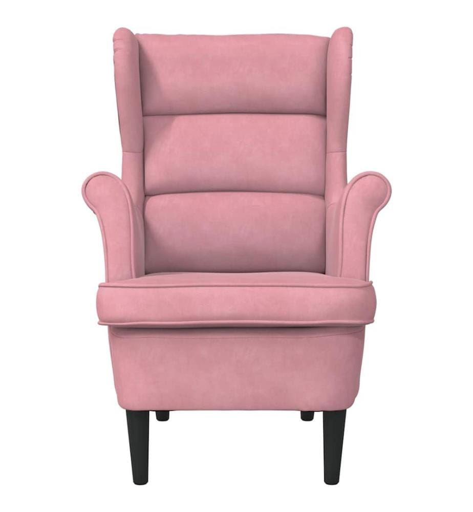Fauteuil rose velours