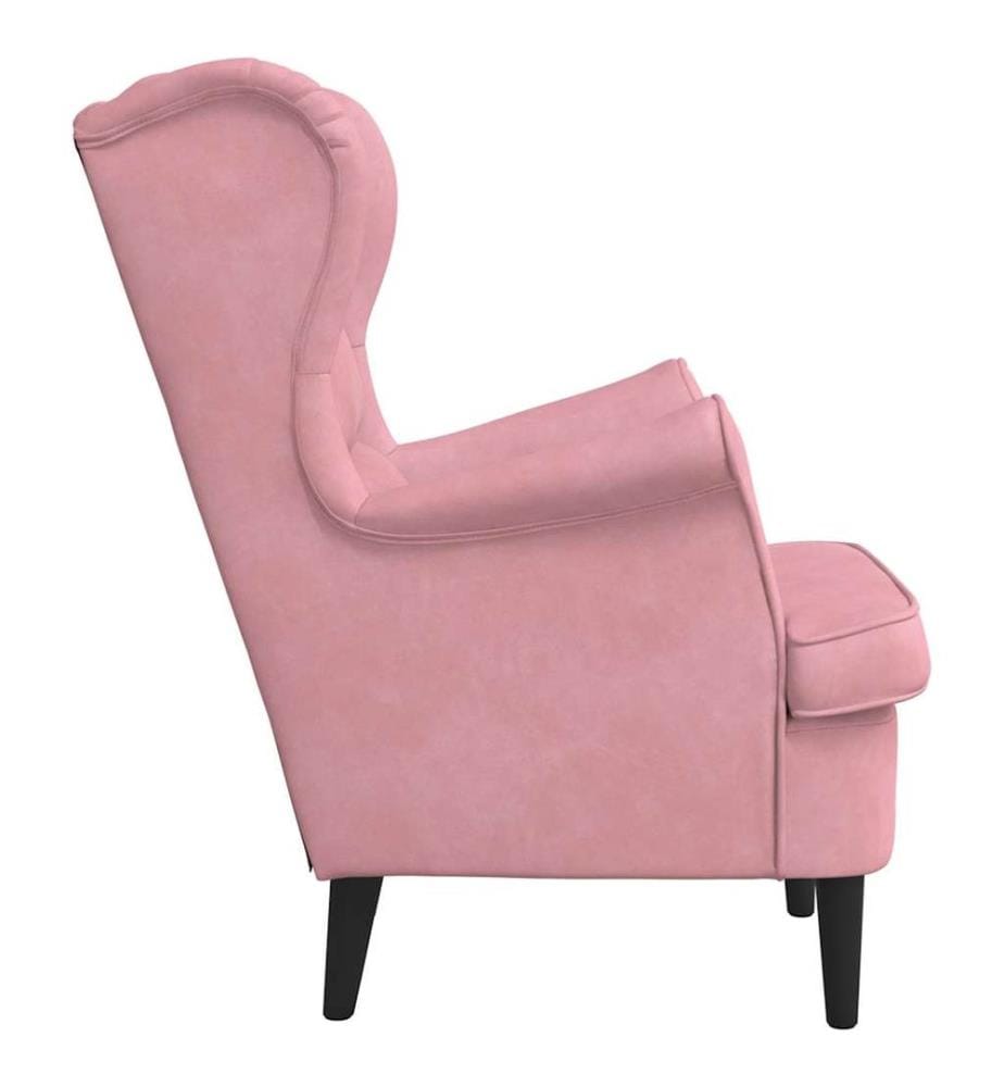 Fauteuil rose velours