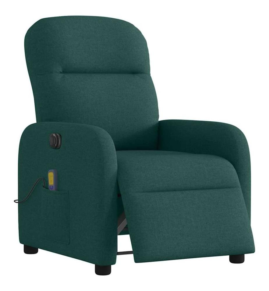 Massagesessel Elektrisch Dunkelgrün Stoff