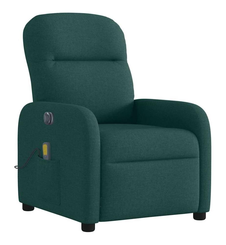 Massagesessel Elektrisch Dunkelgrün Stoff