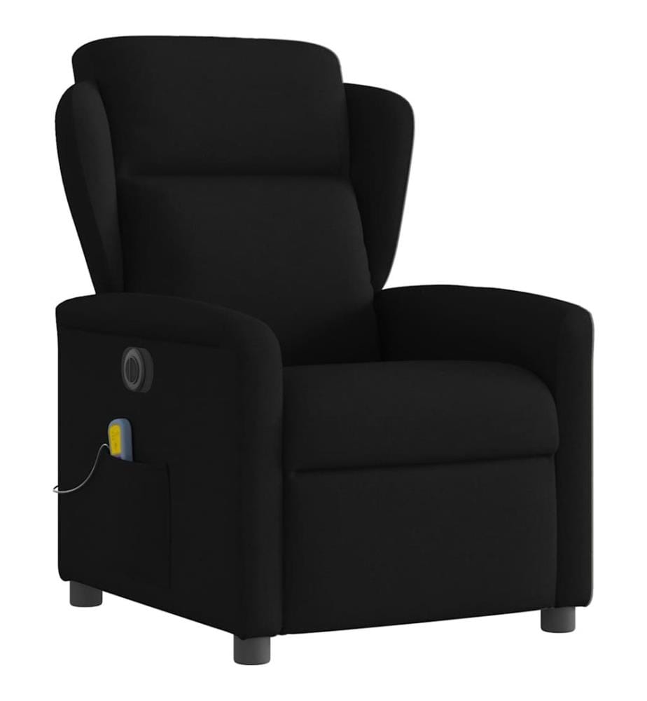 Fauteuil de massage inclinable électrique Noir Tissu