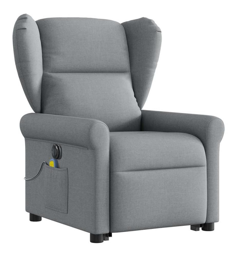 Fauteuil inclinable de massage électrique Gris clair Tissu