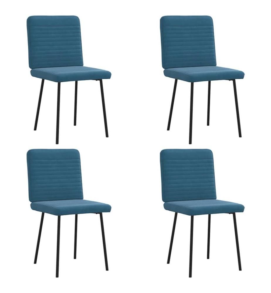 Esszimmerstühle 4 Stk. Blau Samt
