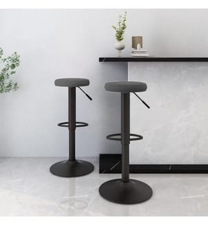 Tabourets de bar lot de 2 gris foncé velours