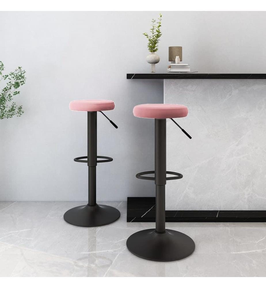 Barhocker 2 Stk. Rosa Samt