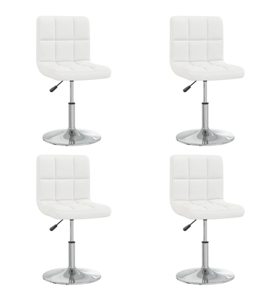 Chaises à manger lot de 4 blanc similicuir