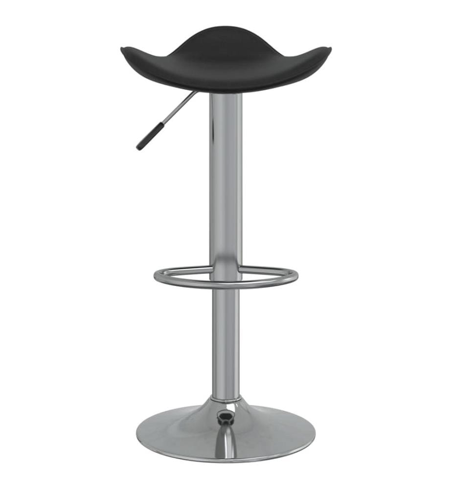Barhocker 2 Stk. Schwarz Verchromter Stahl und Kunstleder