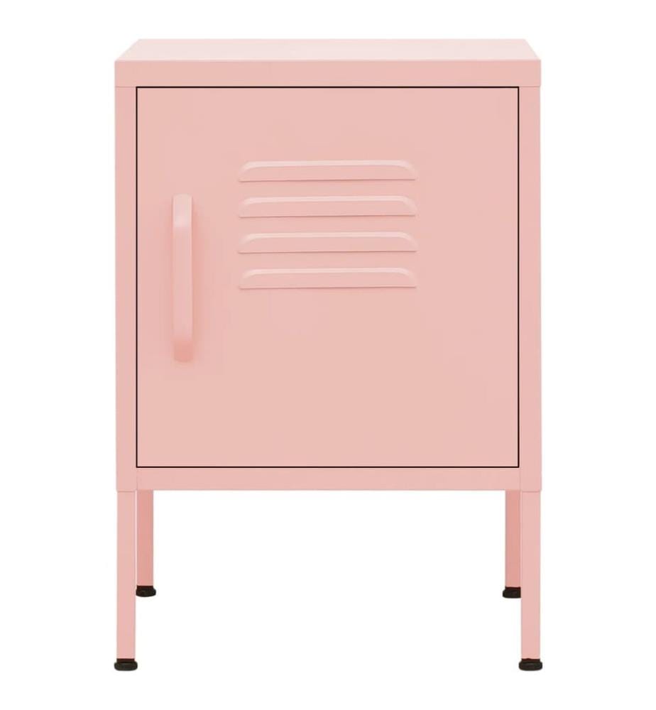 Nachttisch Rosa 35x35x51 cm Stahl