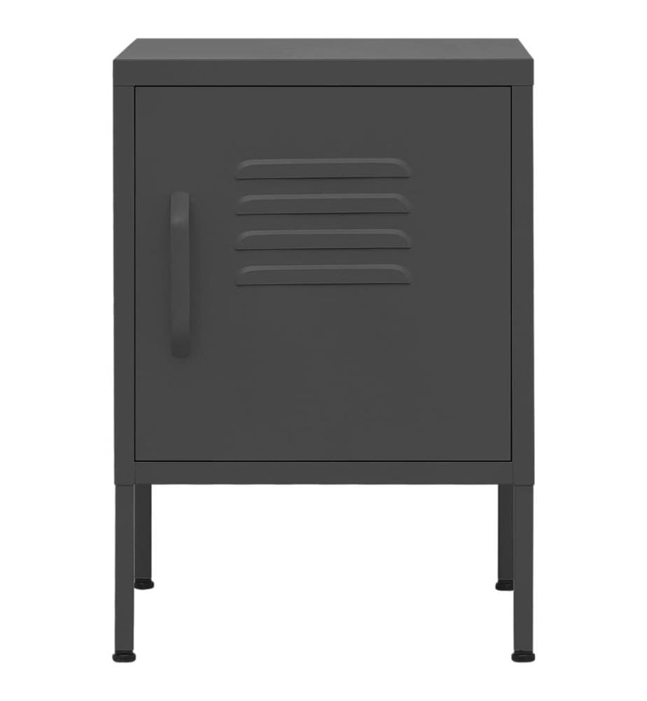 Table de chevet Anthracite 35x35x51 cm Acier