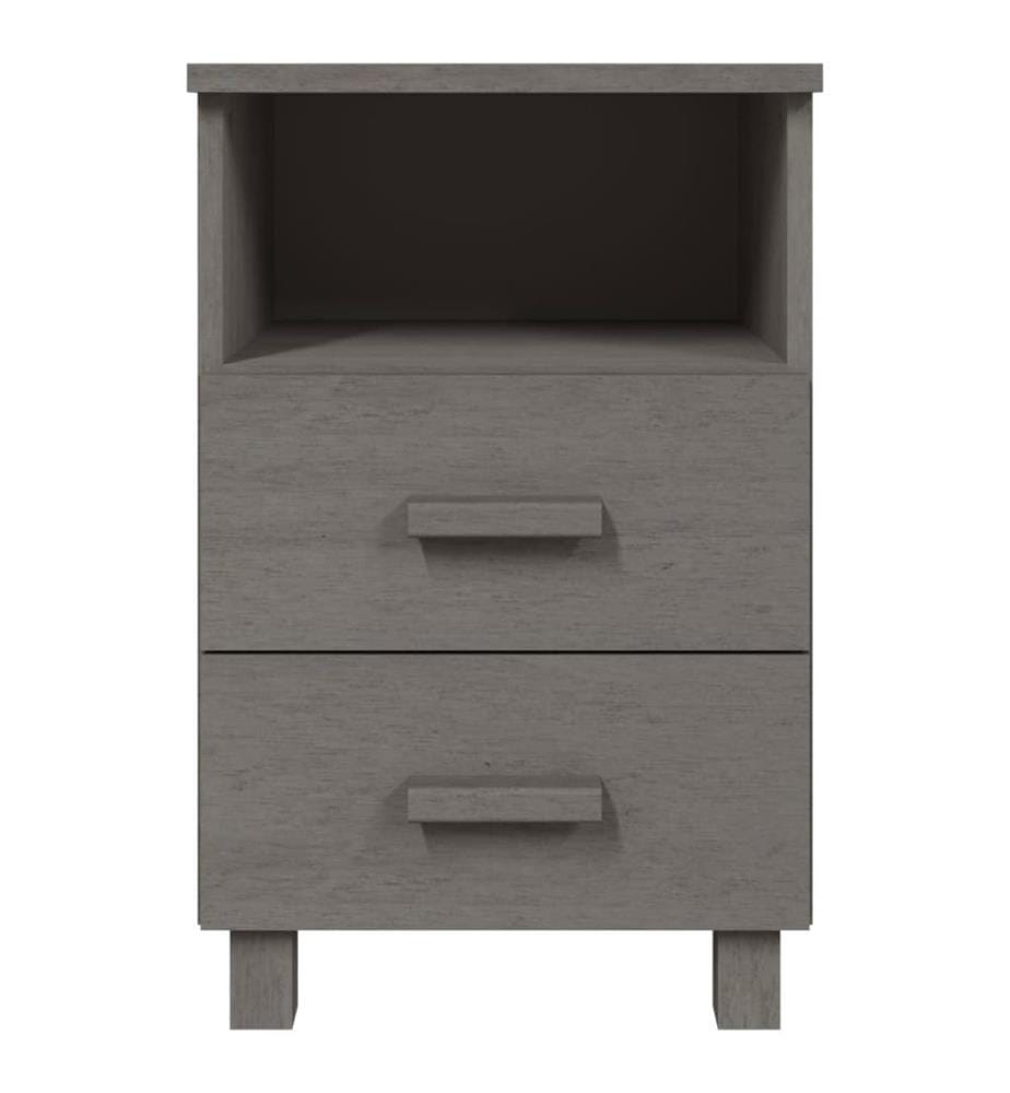 Table de chevet HAMAR Gris clair 40x35x62 cm Bois de pin massif