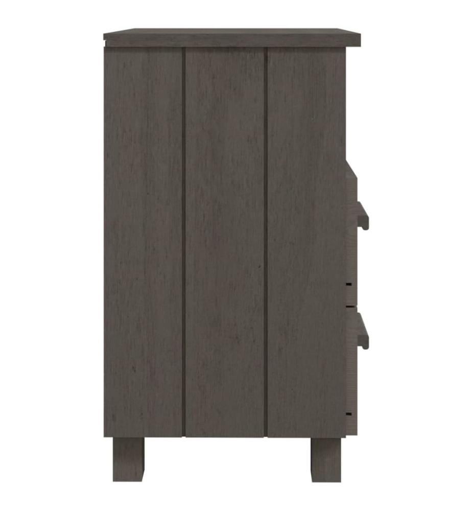 Table de chevet HAMAR Gris clair 40x35x62 cm Bois de pin massif