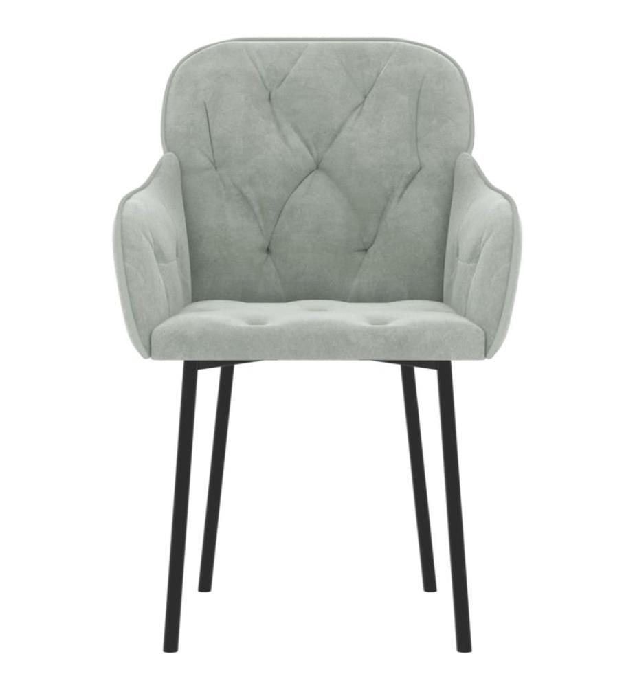 Chaises à manger lot de 2 Gris clair Velours