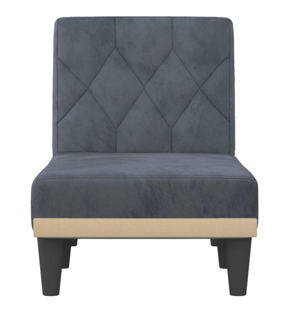 Chaiselongue Dunkelgrau Samt