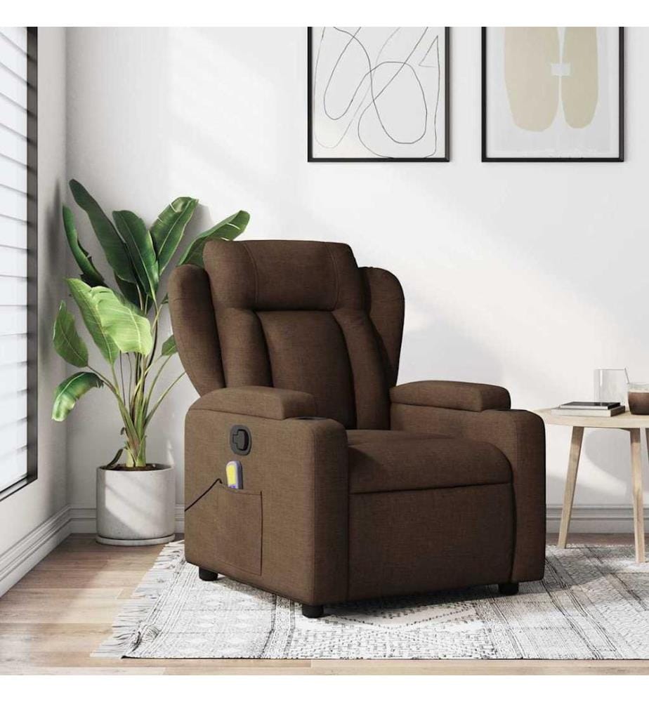 Massagesessel Braun Stoff