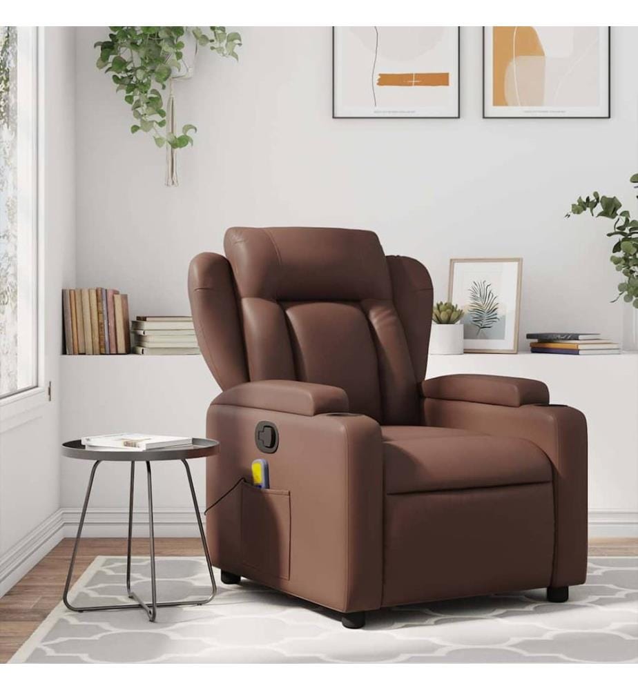 Massagesessel Braun Kunstleder