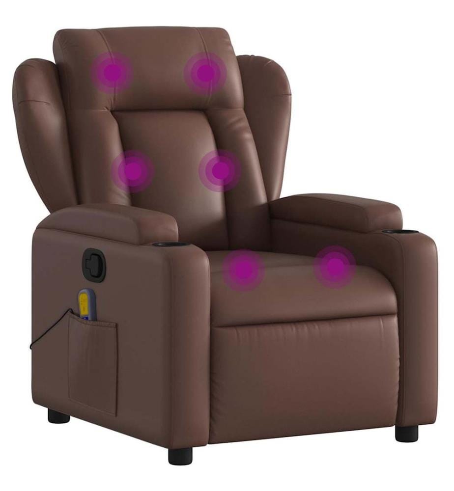 Massagesessel Braun Kunstleder