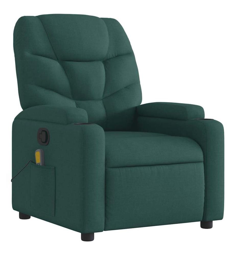 Fauteuil de massage inclinable Vert foncé Tissu