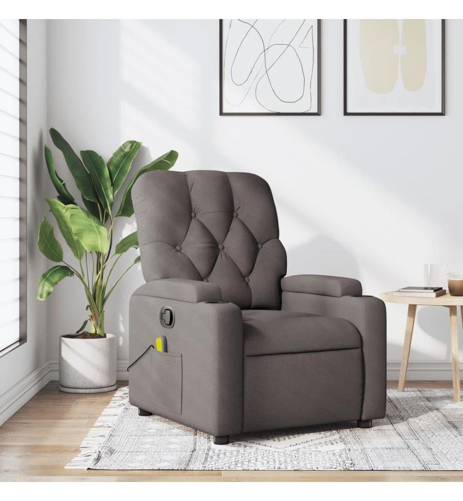 Massagesessel Taupe Stoff
