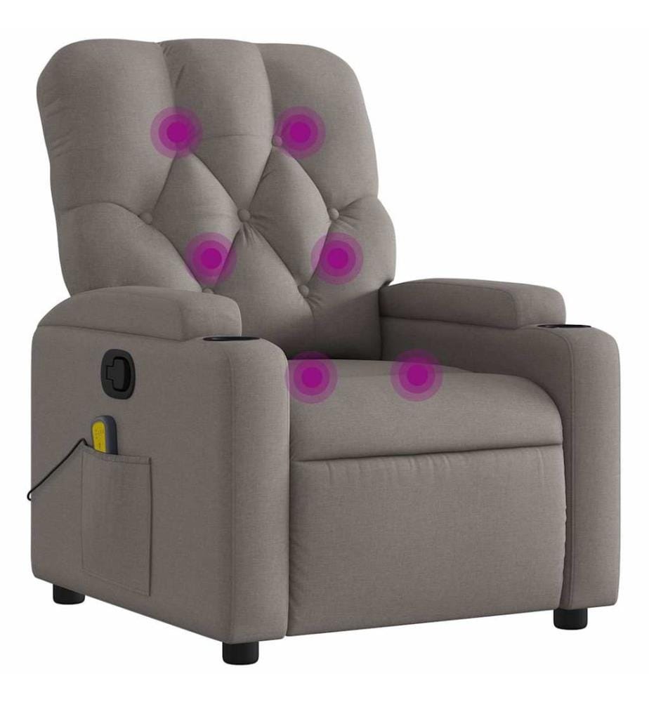 Massagesessel Taupe Stoff