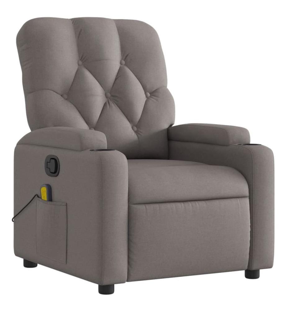 Massagesessel Taupe Stoff