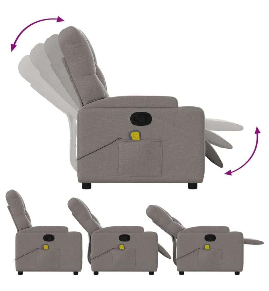 Massagesessel Taupe Stoff