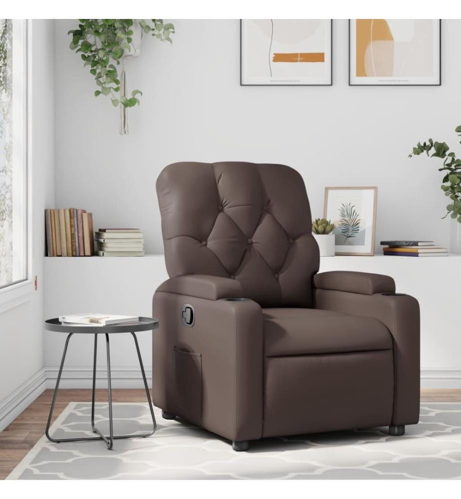 Relaxsessel Braun Kunstleder