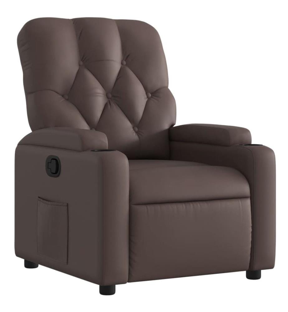 Relaxsessel Braun Kunstleder