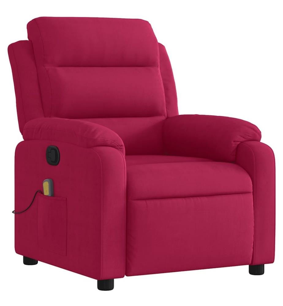 Fauteuil de massage inclinable rouge bordeaux velours